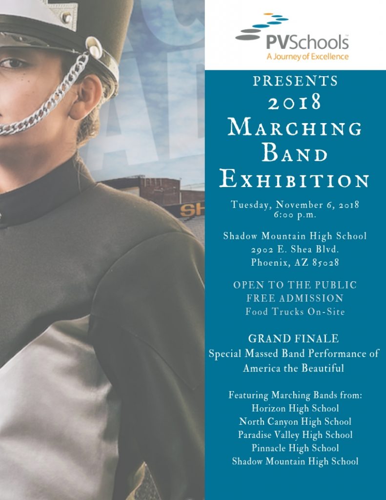 2018 PVUSD Marching Band Exhibition Shadow Mountain Band Boosters